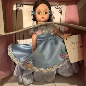 NWT Madame Alexander Doll in Blue Dress with Floral Details